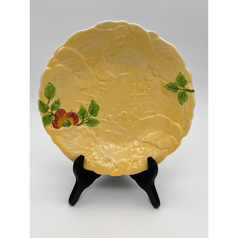 Shorter & Son Ltd Chelsea Begonia Yellow Floral Scalloped Bowl Staffordshire
